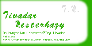 tivadar mesterhazy business card